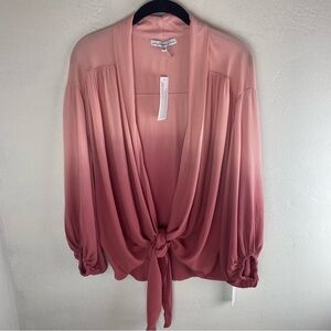 Young fabulous & broke ombre tie front coverup blouse